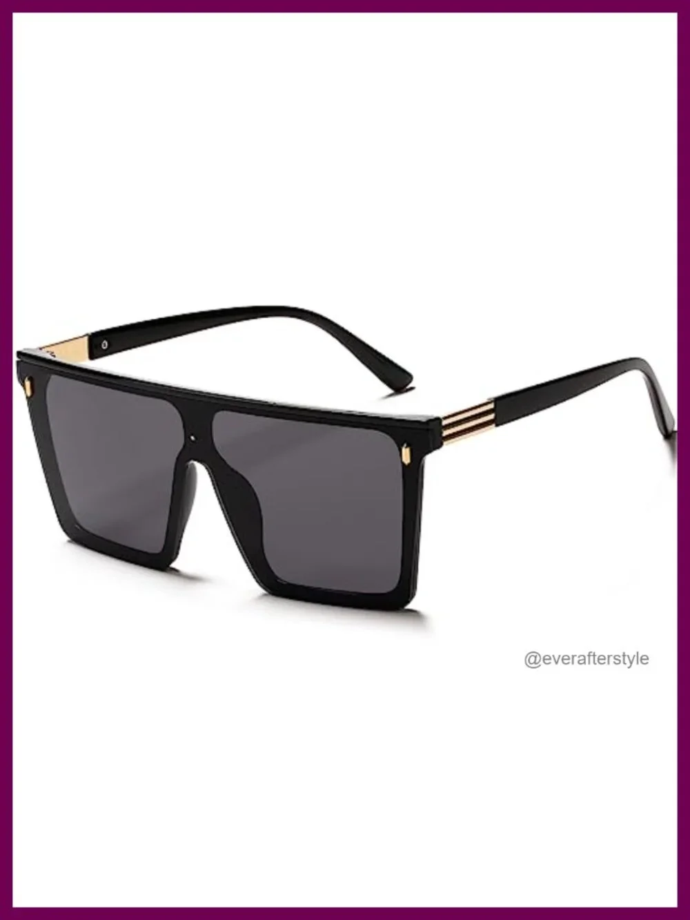 Oversized Square Sunglasses Flat Top UV400 Protection Unisex